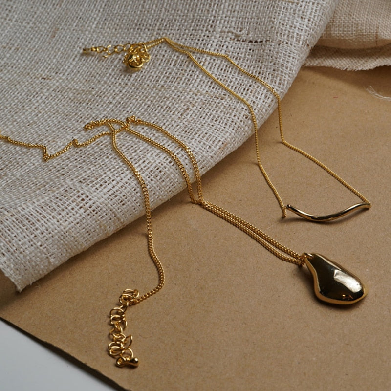 2Pcs Set Waterdrop Irregular Necklaces